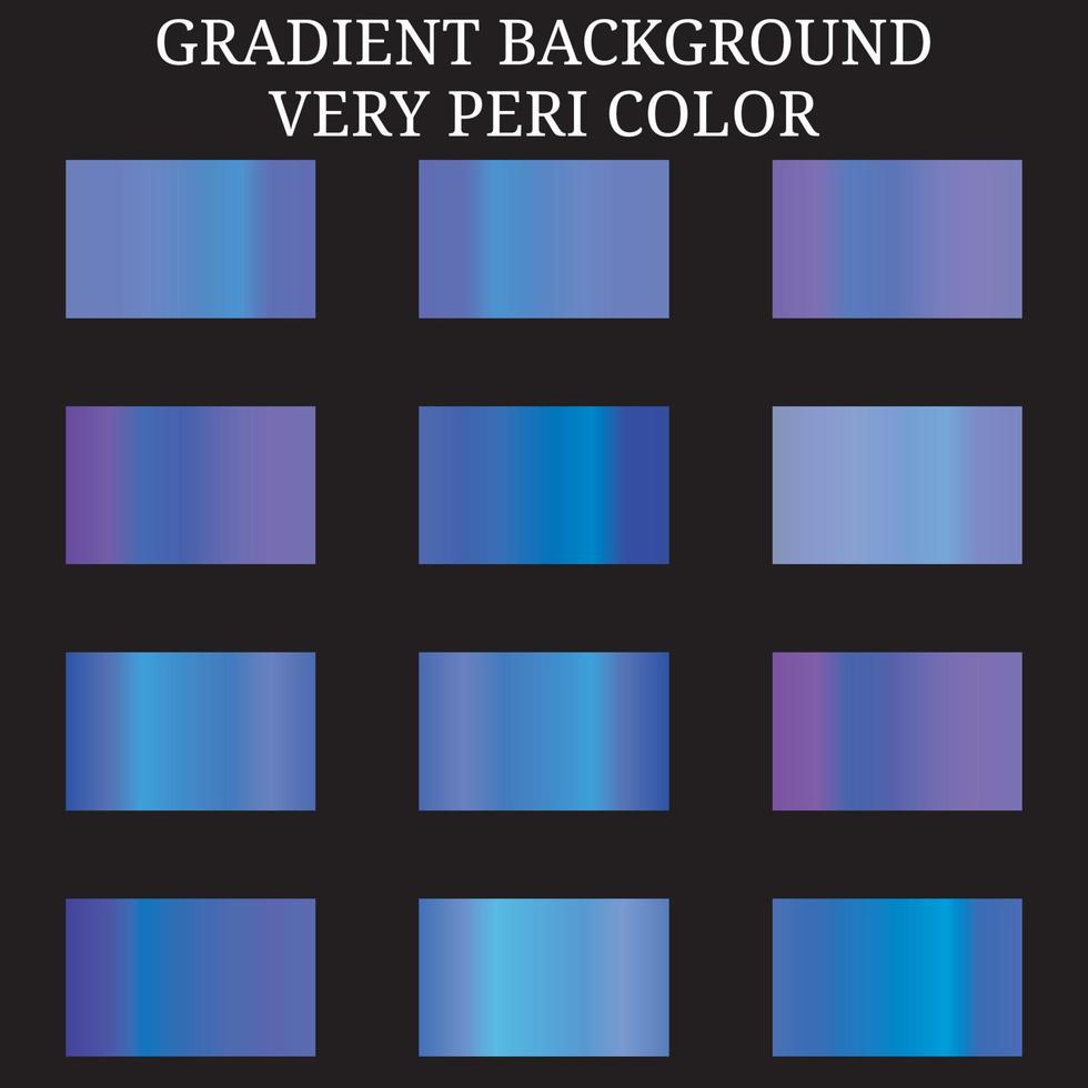 Gradient Very peri color palette set vector