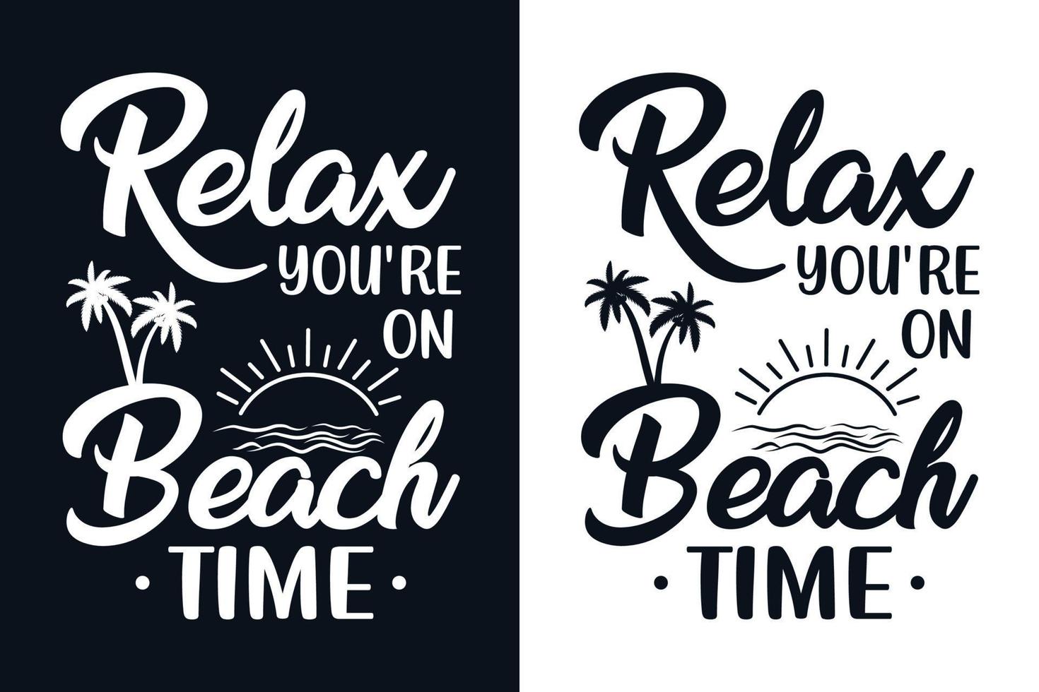 Beach Typography T-Shirt Design vector