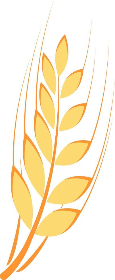 Gold ear of wheat semi flat color vector object