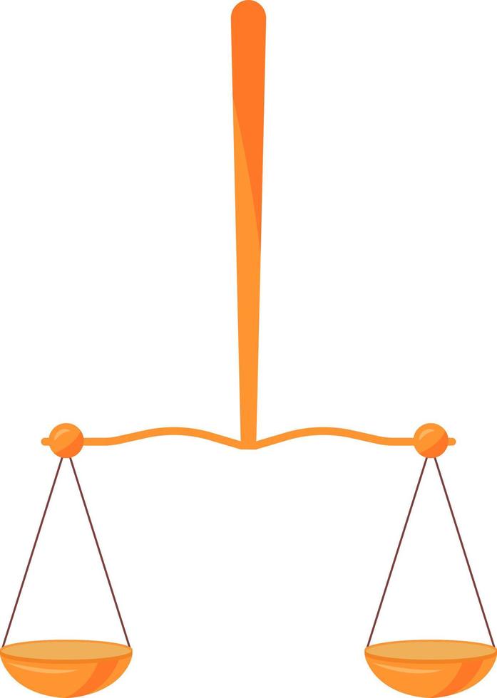 Gold weighing scale semi flat color vector object