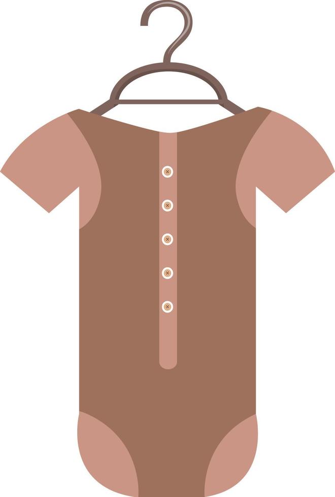 Brown stretchy jumpsuit for baby boy semi flat color vector object