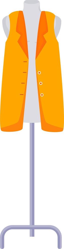 Sewing mannequin with orange jacket semi flat color vector object