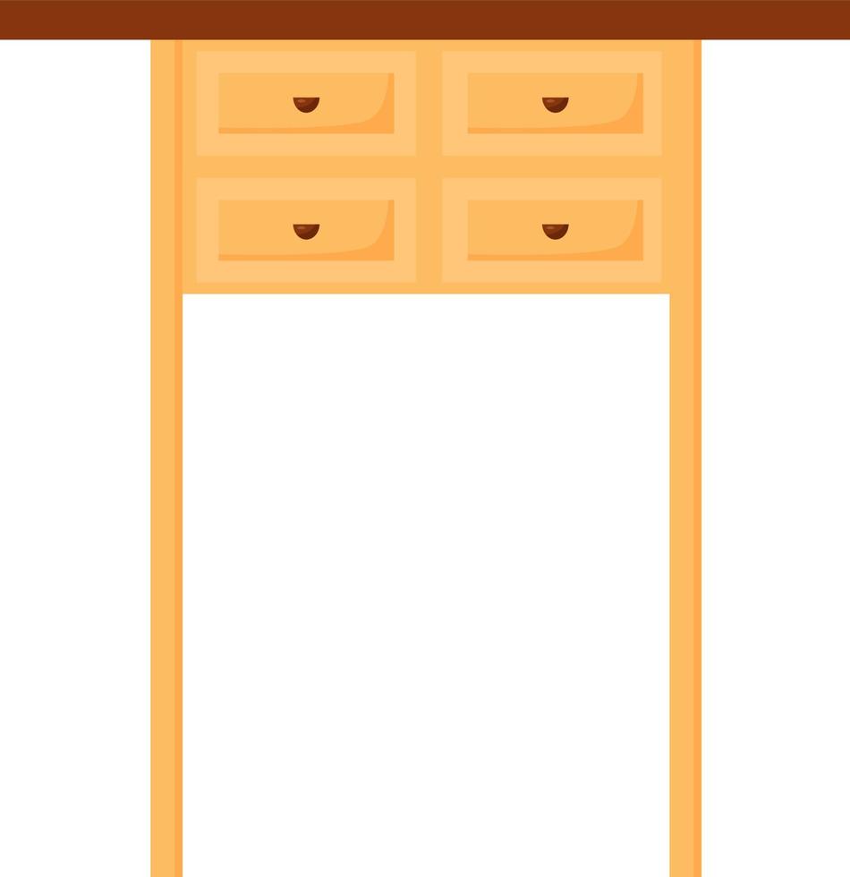 Dressing table with drawers semi flat color vector object