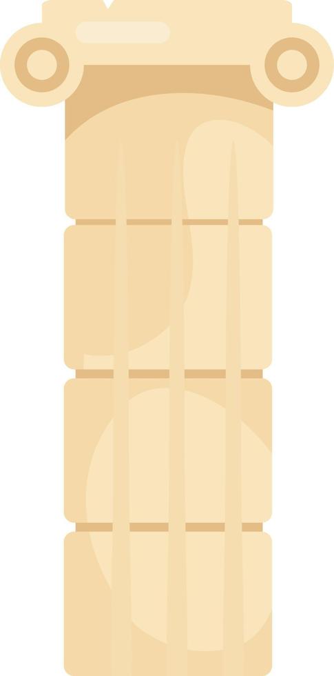 Classical greek column semi flat color vector object