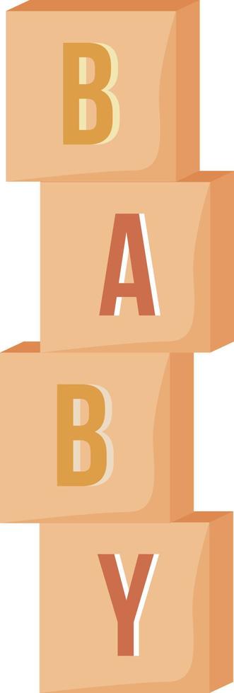 Wooden blocks for baby semi flat color vector object