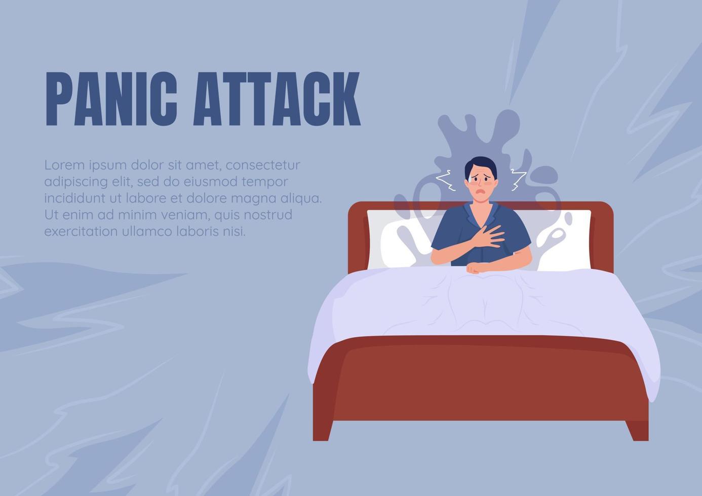 Panic attack flat vector banner template