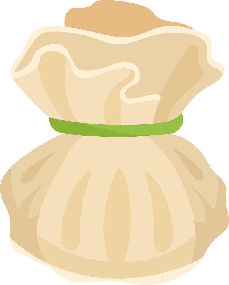Chinese steamed dumpling semi flat color vector object