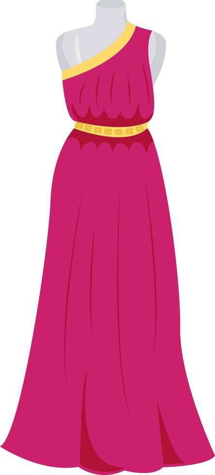 Mannequin body with evening gown semi flat color vector object