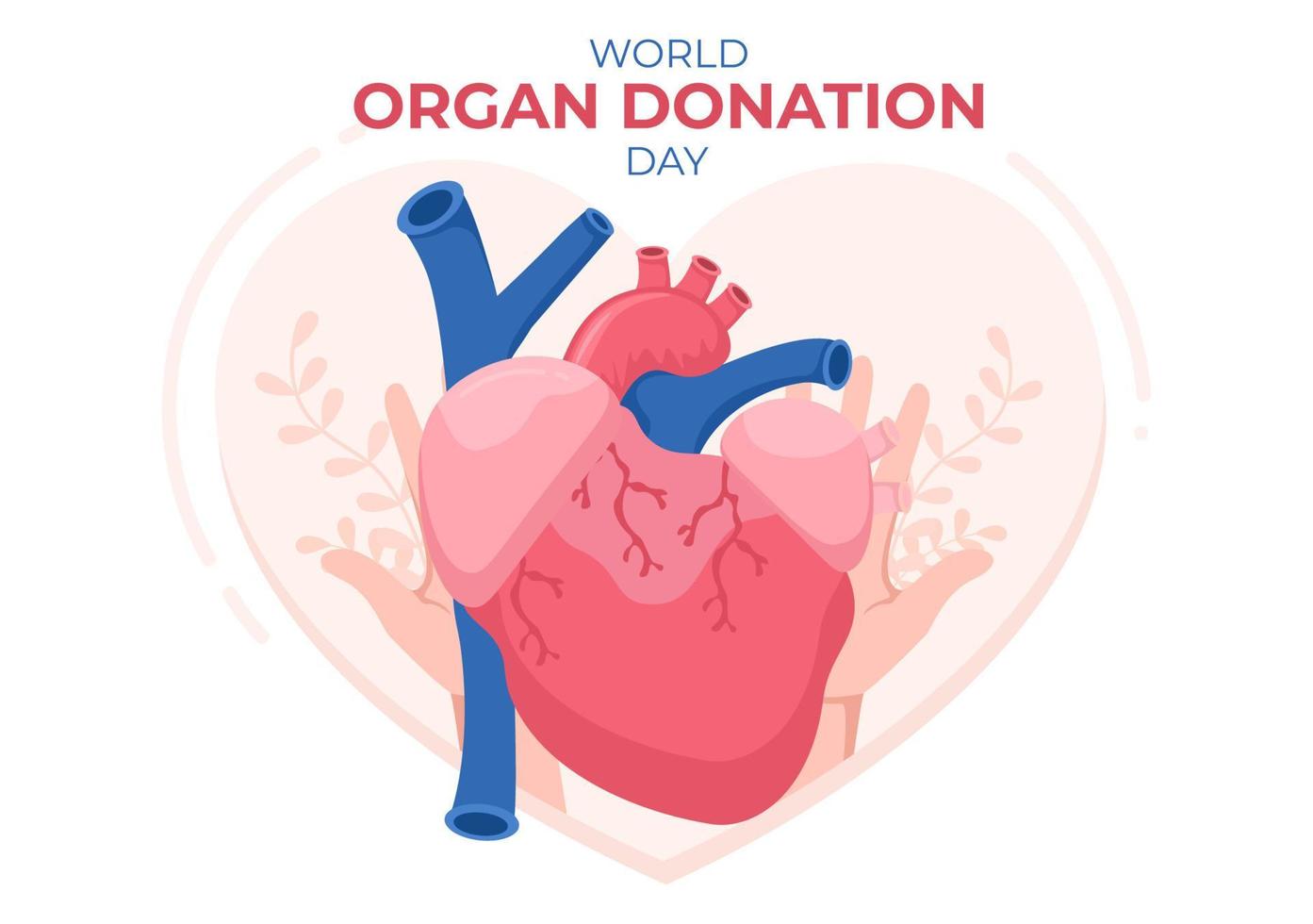 World Organ Donation Day with Kidneys, Heart, Lungs, Eyes or Liver for Transplantation, Saving Lives and Health Care in Flat Cartoon Illustration vector