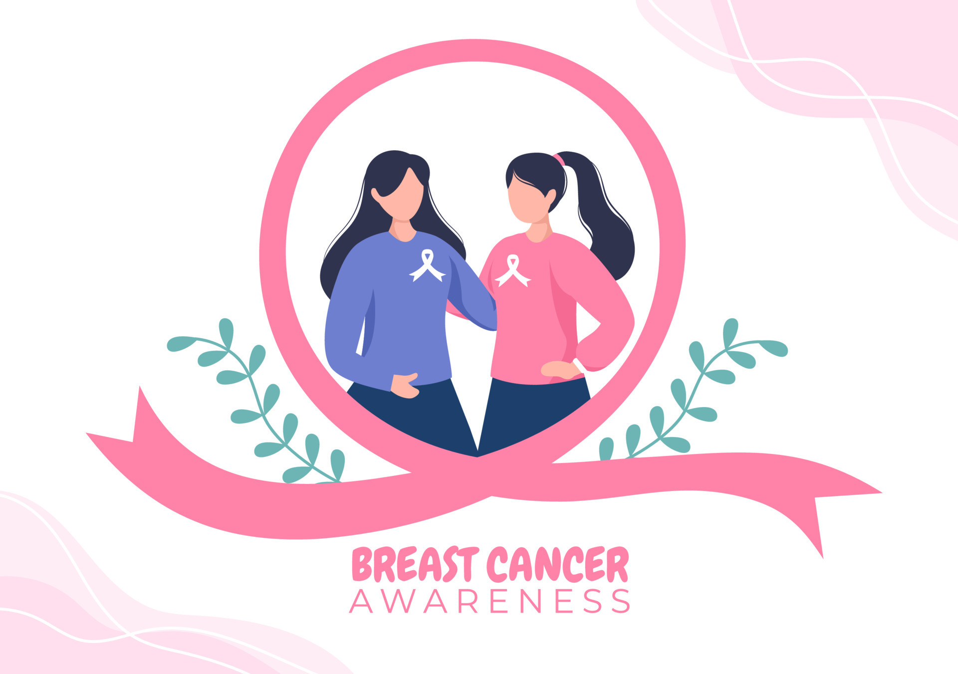 Breast Cancer Awareness Month Background Cartoon Illustration with Ribbon Pink and Woman for Disease Prevention Campaign or Healthcare 8652676 Vector Art at Vecteezy