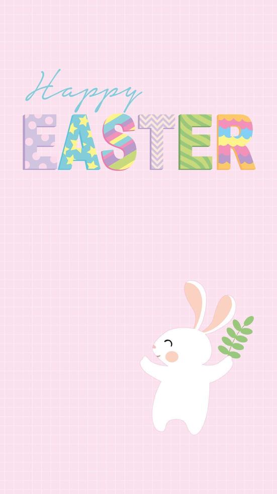 Easter card with cute bunny vector