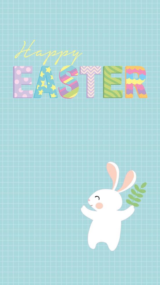 easter card with cute bunny vector