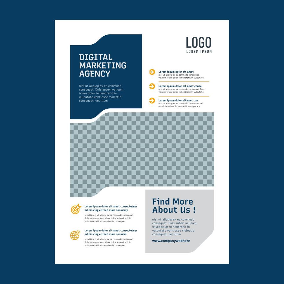 Flyer digital marketing business  modern minimalist flat template design vector