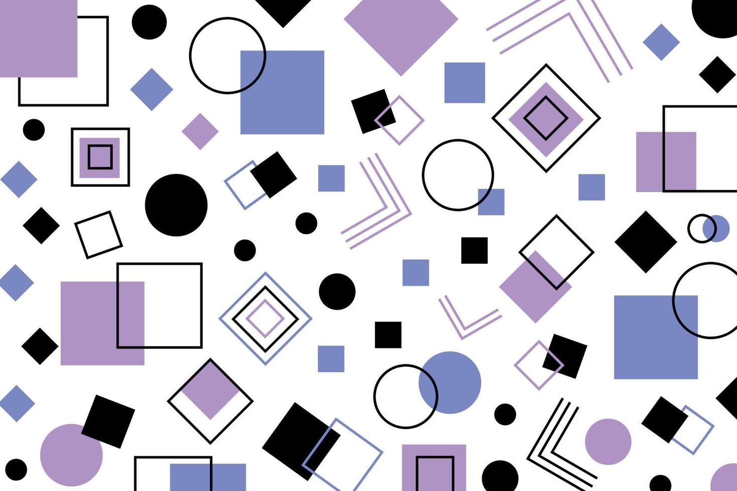Background with different geometric shapes in shades of purple vector
