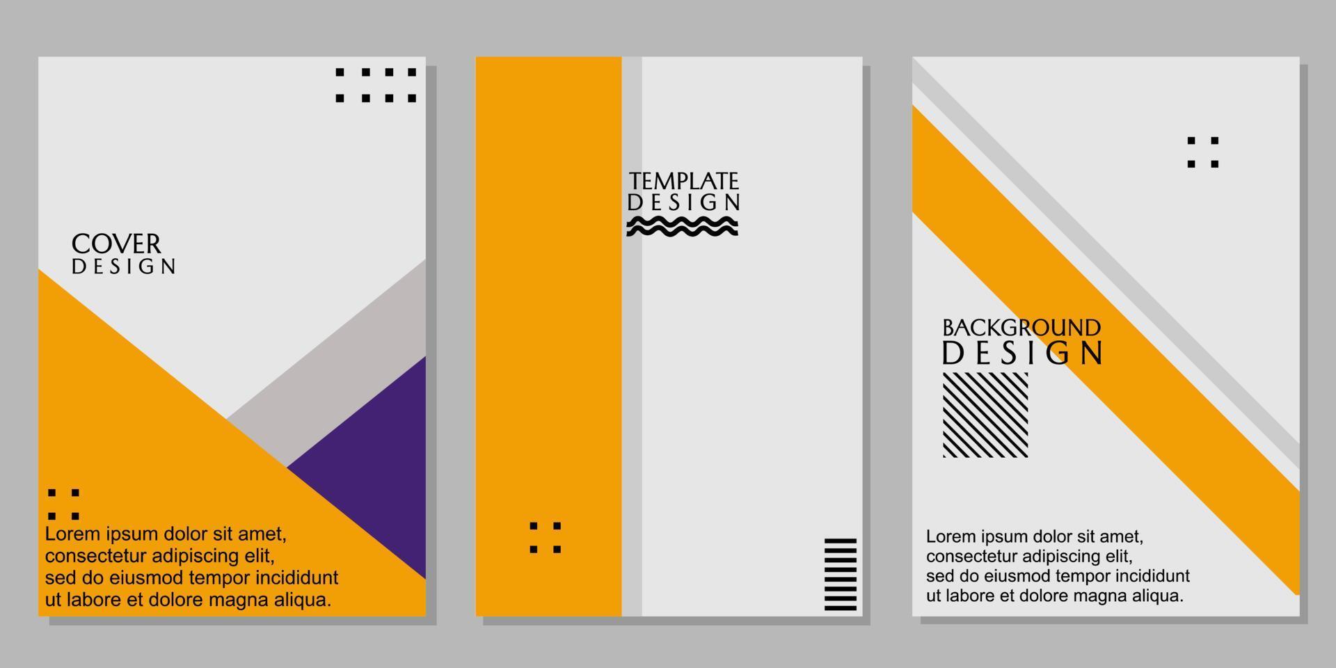 modern and simple set of cover design templates. orange white background. flyer, brochure, catalog design vector