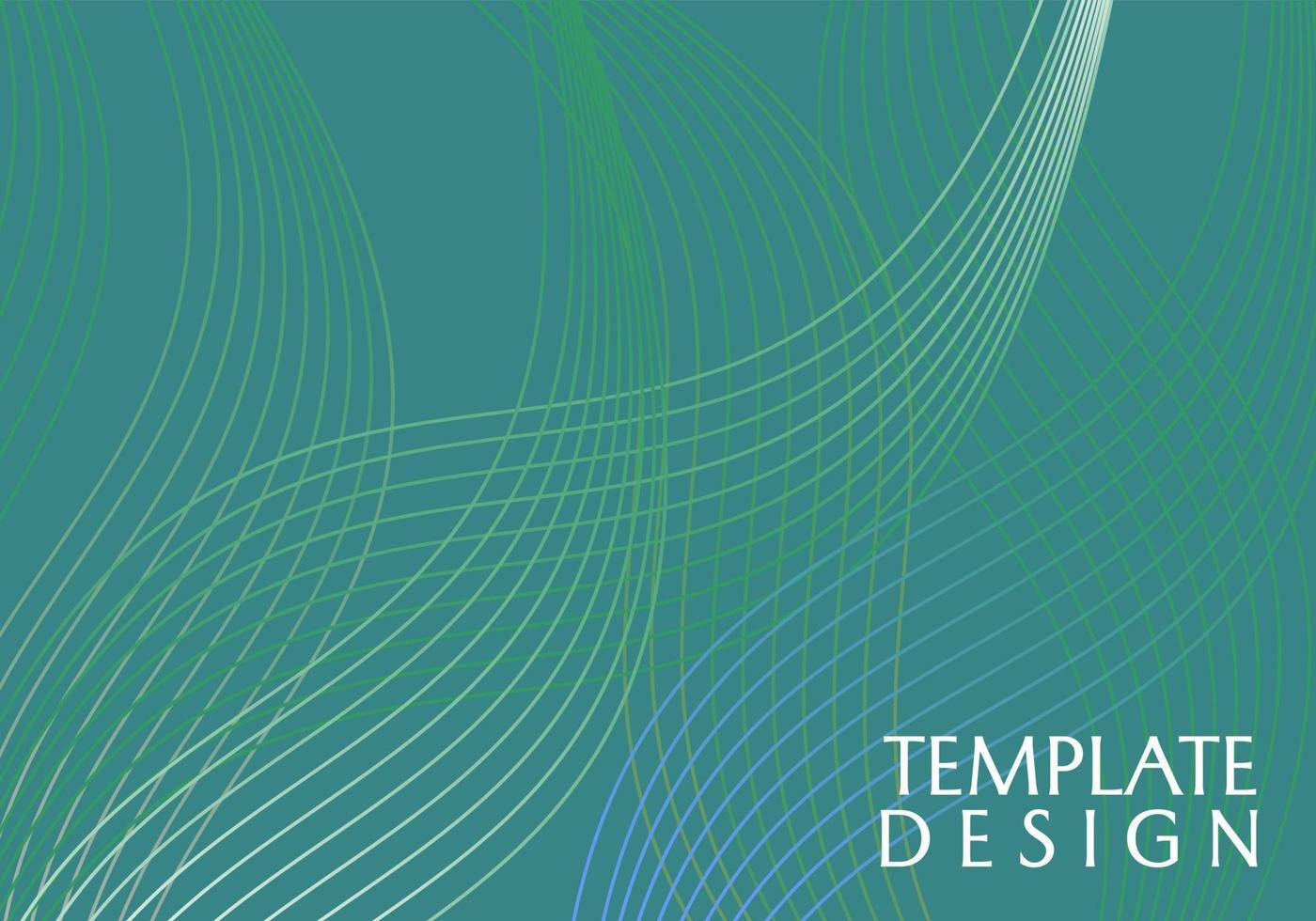cover template set. green gradient background with abstract line elements. designs for cards, flyers, covers vector