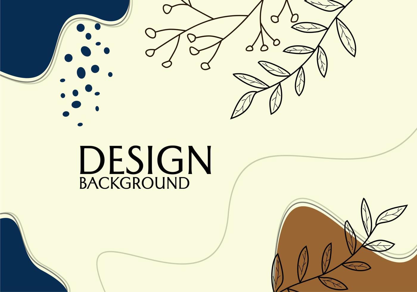 diseño de banner estético abstracto con elementos de hoja dibujados a mano. diseño de plantilla para catálogo, afiche, portada vector