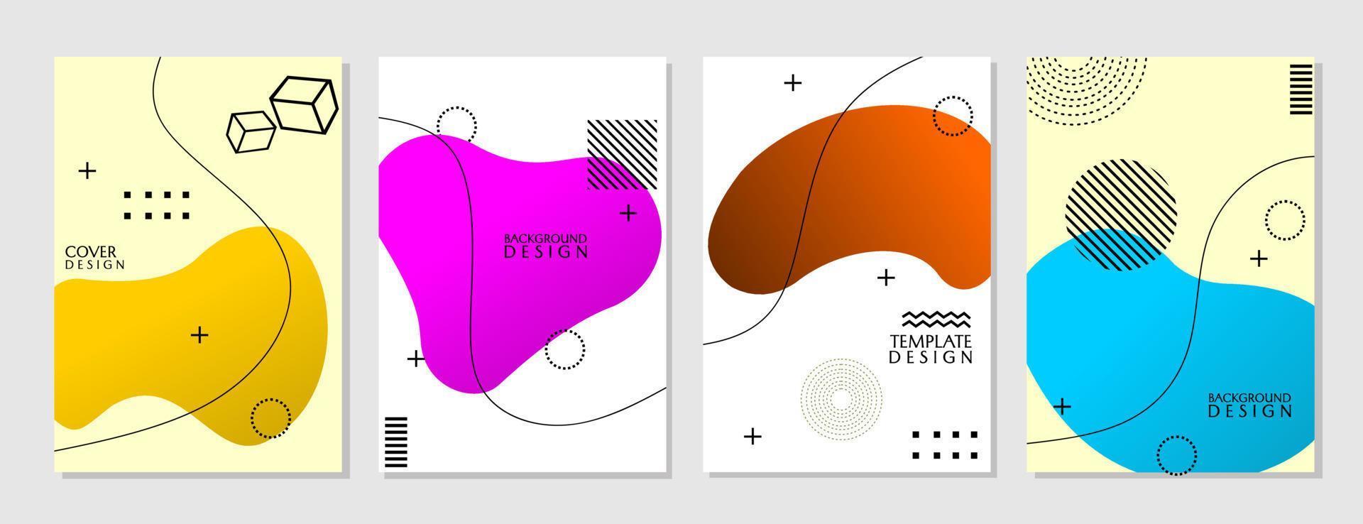 set of trendy and modern cover templates. abstract background design with fluid shape elements. design for business vector