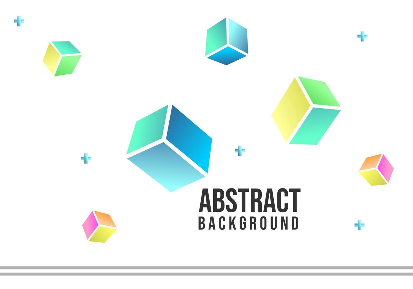 white cover design. Modern abstract background with 3D cube elements. design for banner, website, landing page vector