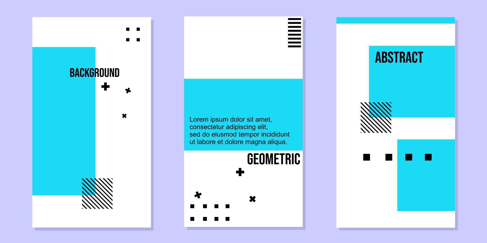 editable set of social network story templates. minimal abstract background in white blue color. design for social media post vector
