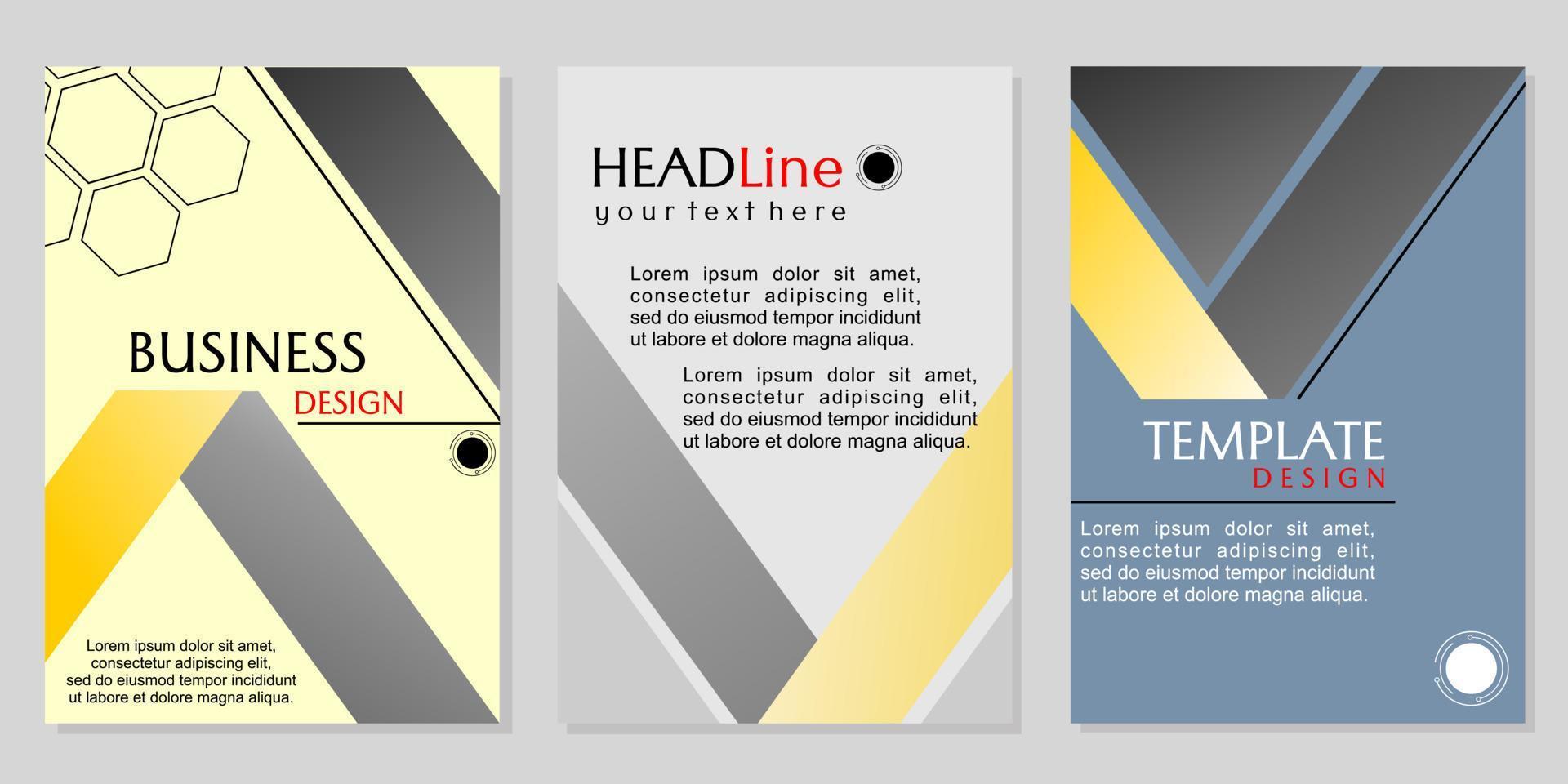 set of business cover page templates. trendy and modern backgrounds. vector design for presentation