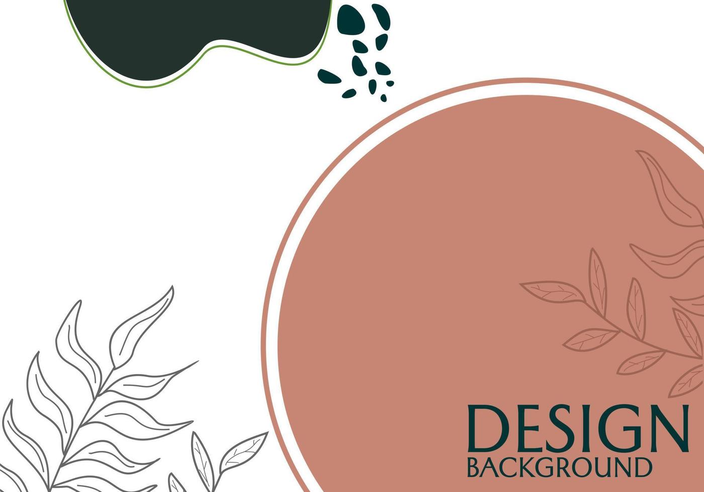 diseño de banner abstracto con elementos de hoja dibujados a mano. diseño de plantilla estética para póster, portada, sitio web vector