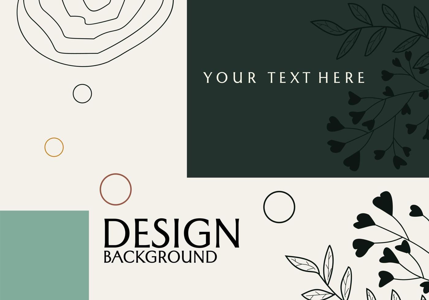 abstract geometry banner design with hand drawn leaf elements. aesthetic template design for poster, cover, website vector