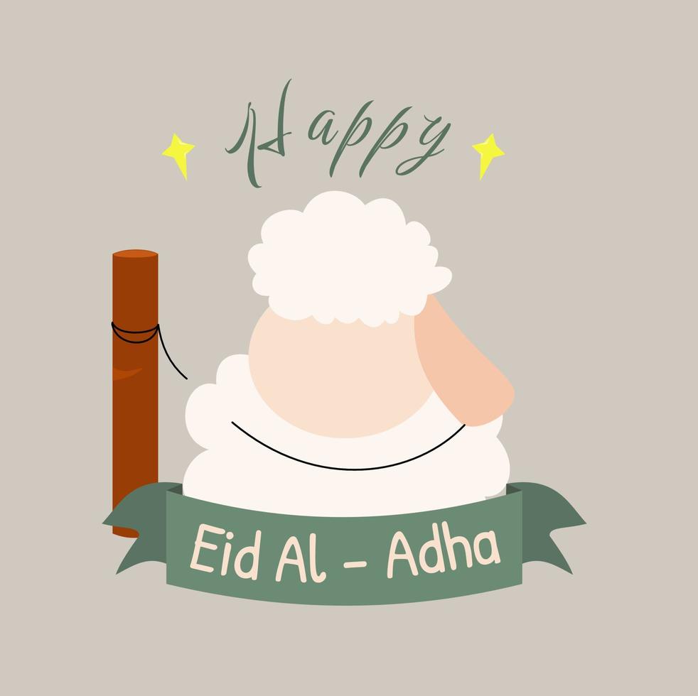 ilustración de dibujos animados de ovejas para el vector de eid al adha