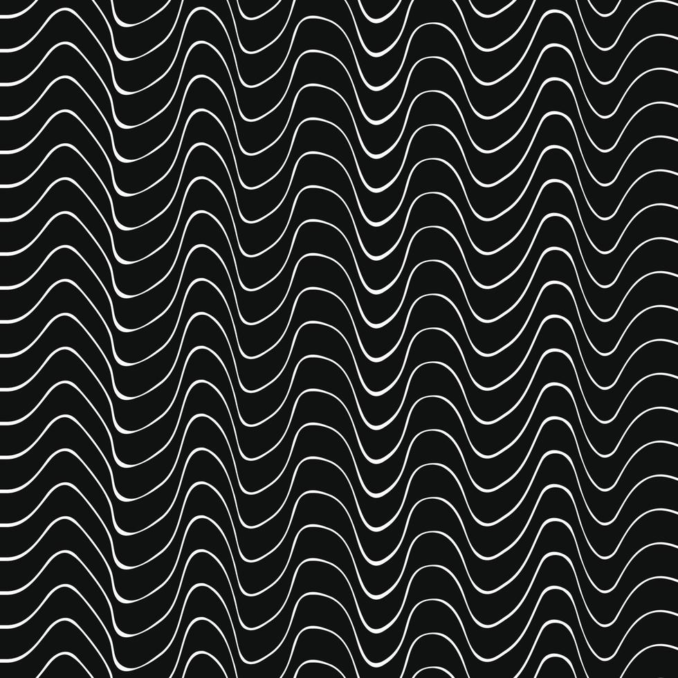abstract wavy line pattern black and white vintage background vector