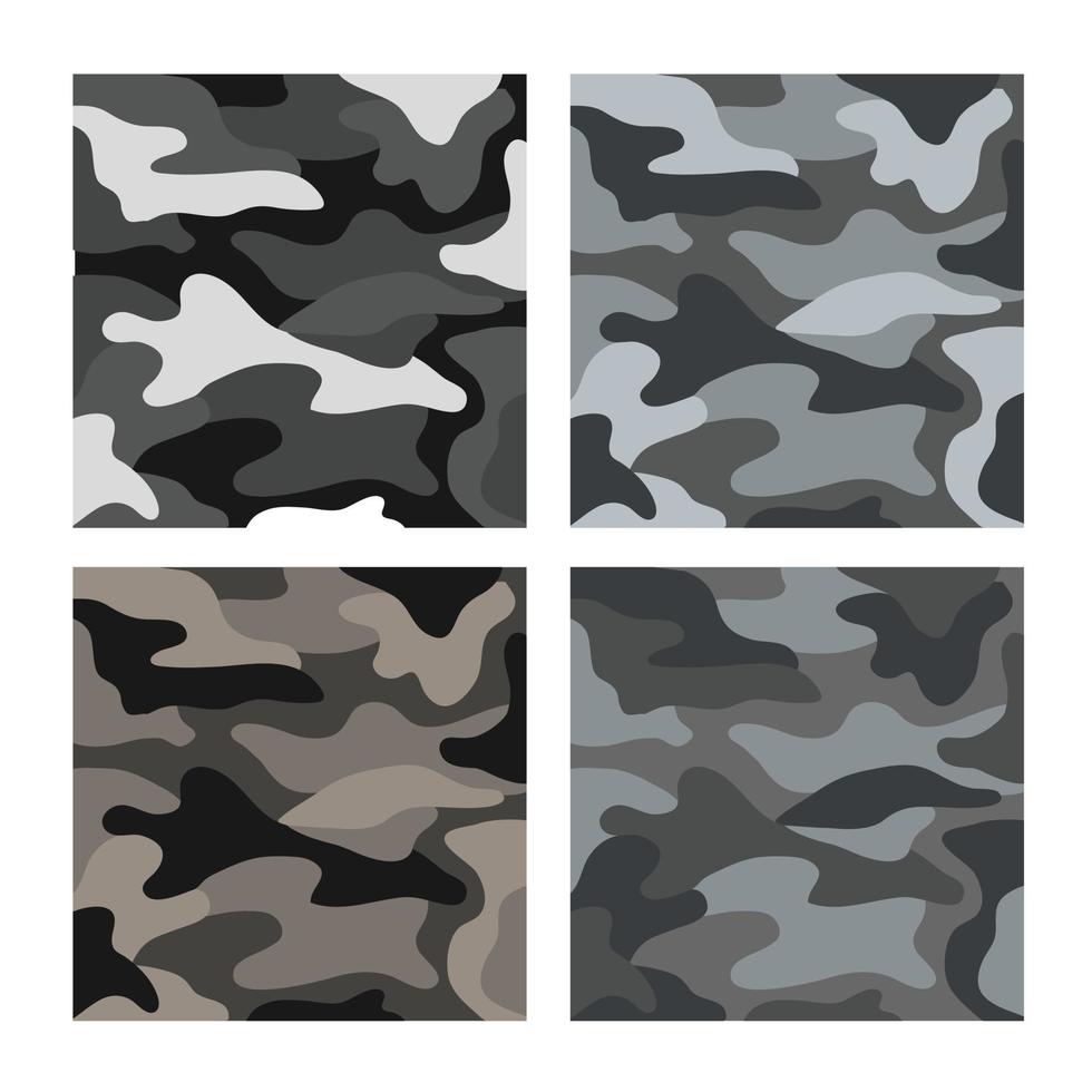 Set to camouflage pattern background for T-shirt, printing, wallpaper vector