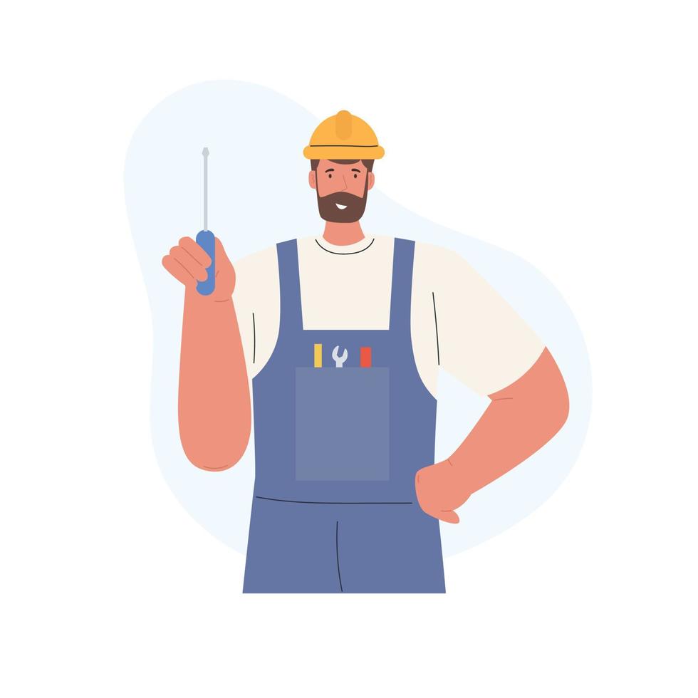 Male repairman, working profession, vector illustration