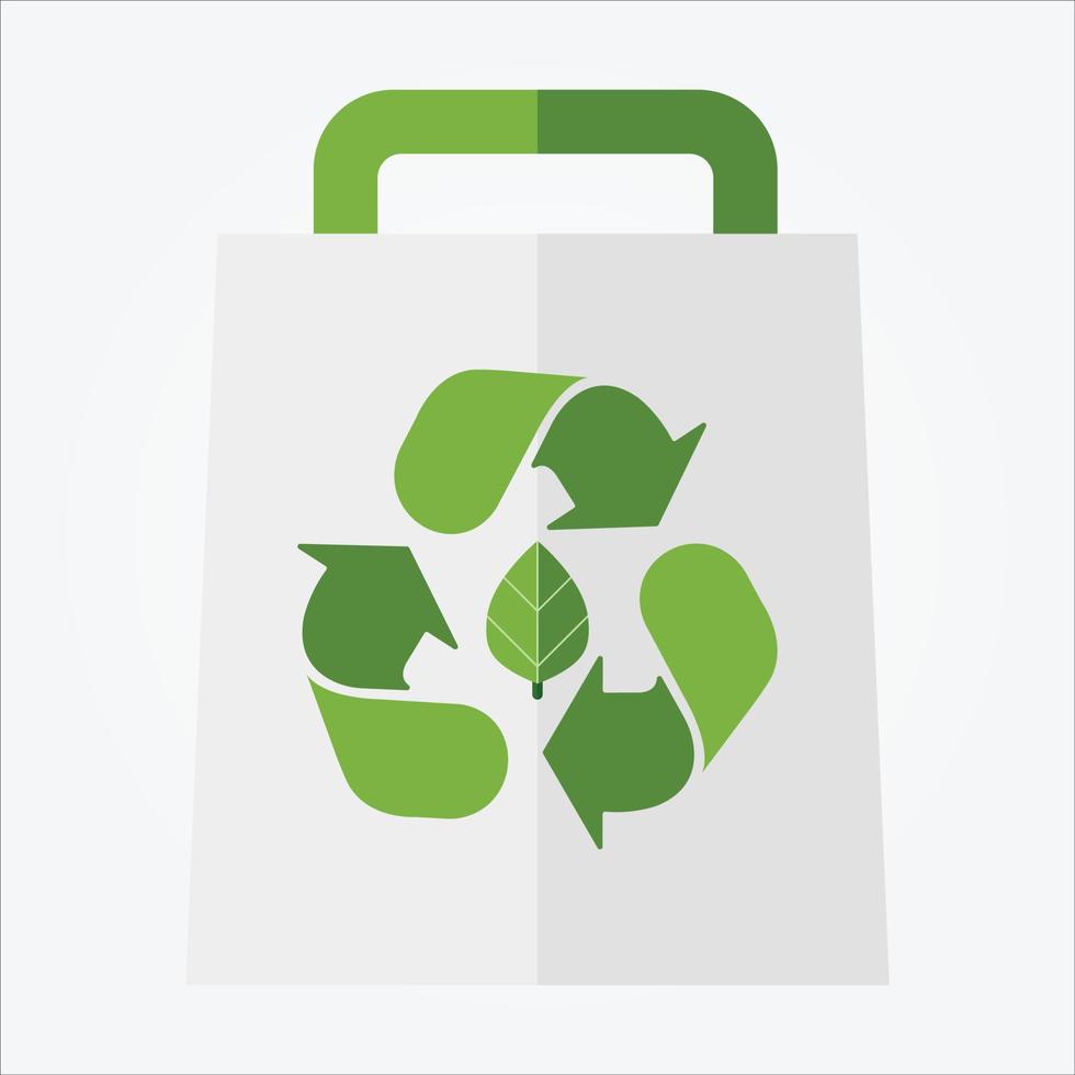 Isolated Recycle Shop Bag EPS 10 Vector Graphic