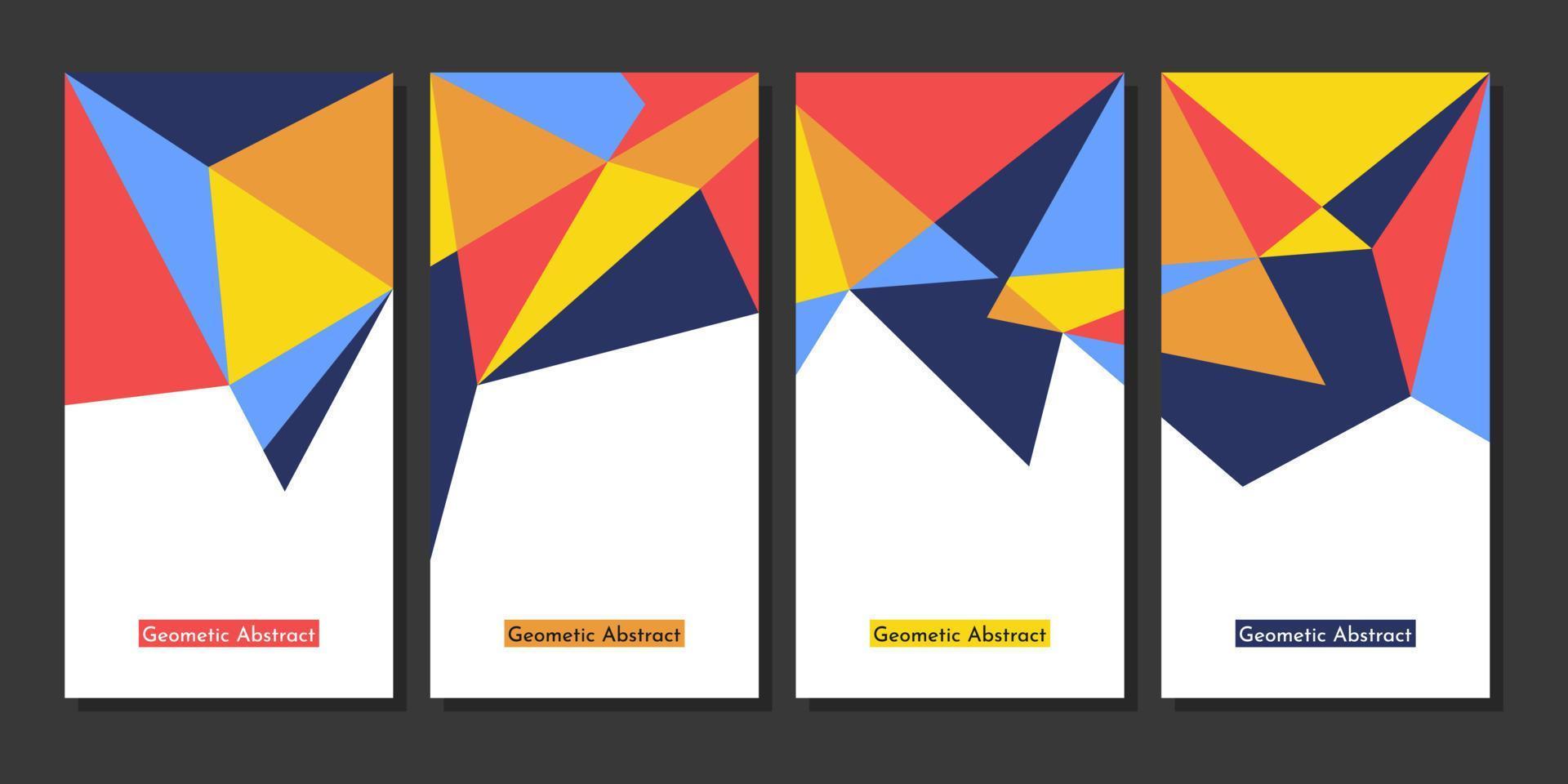 Set of colorful geometric abstract background vector