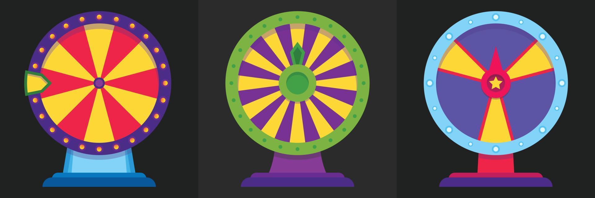 Set of Fortune Wheel Lottery EPS 10 Design Free Vector