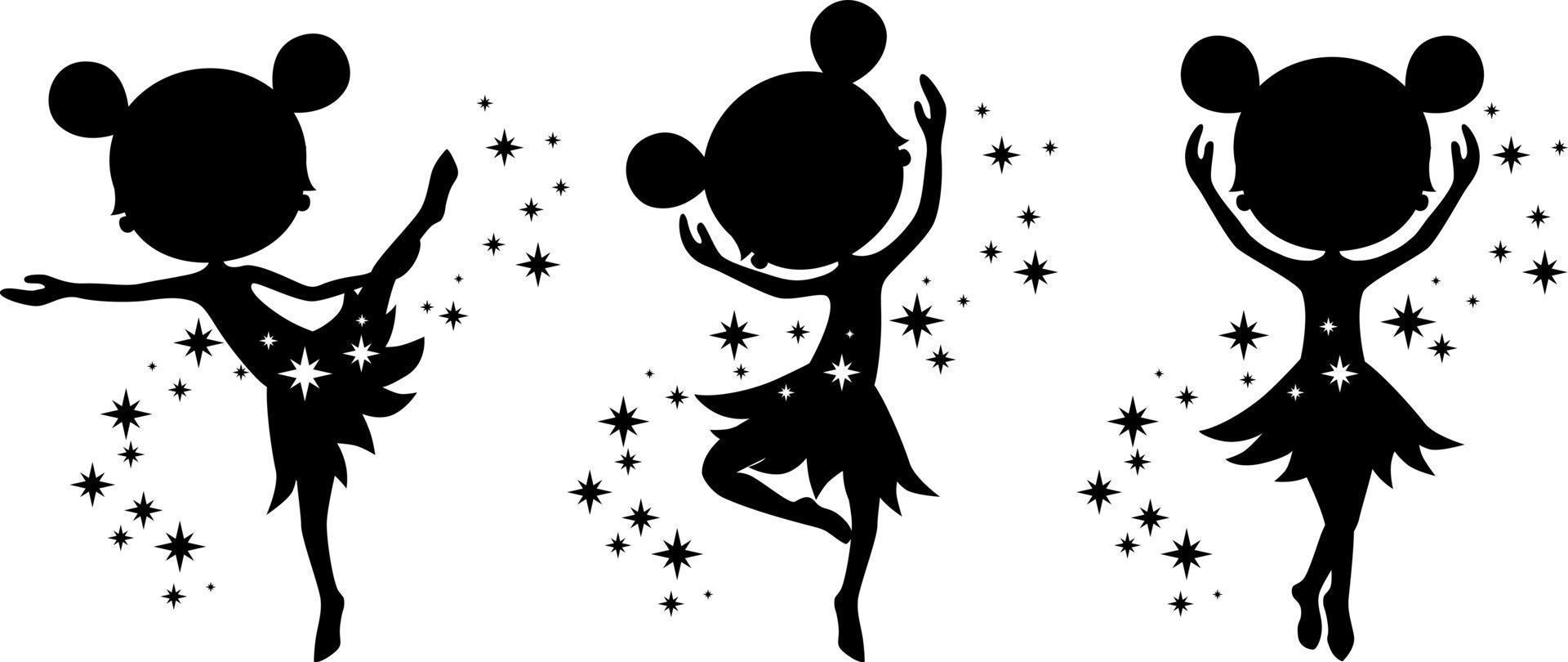 Ballerina Silhouette vector, Little Girl vector