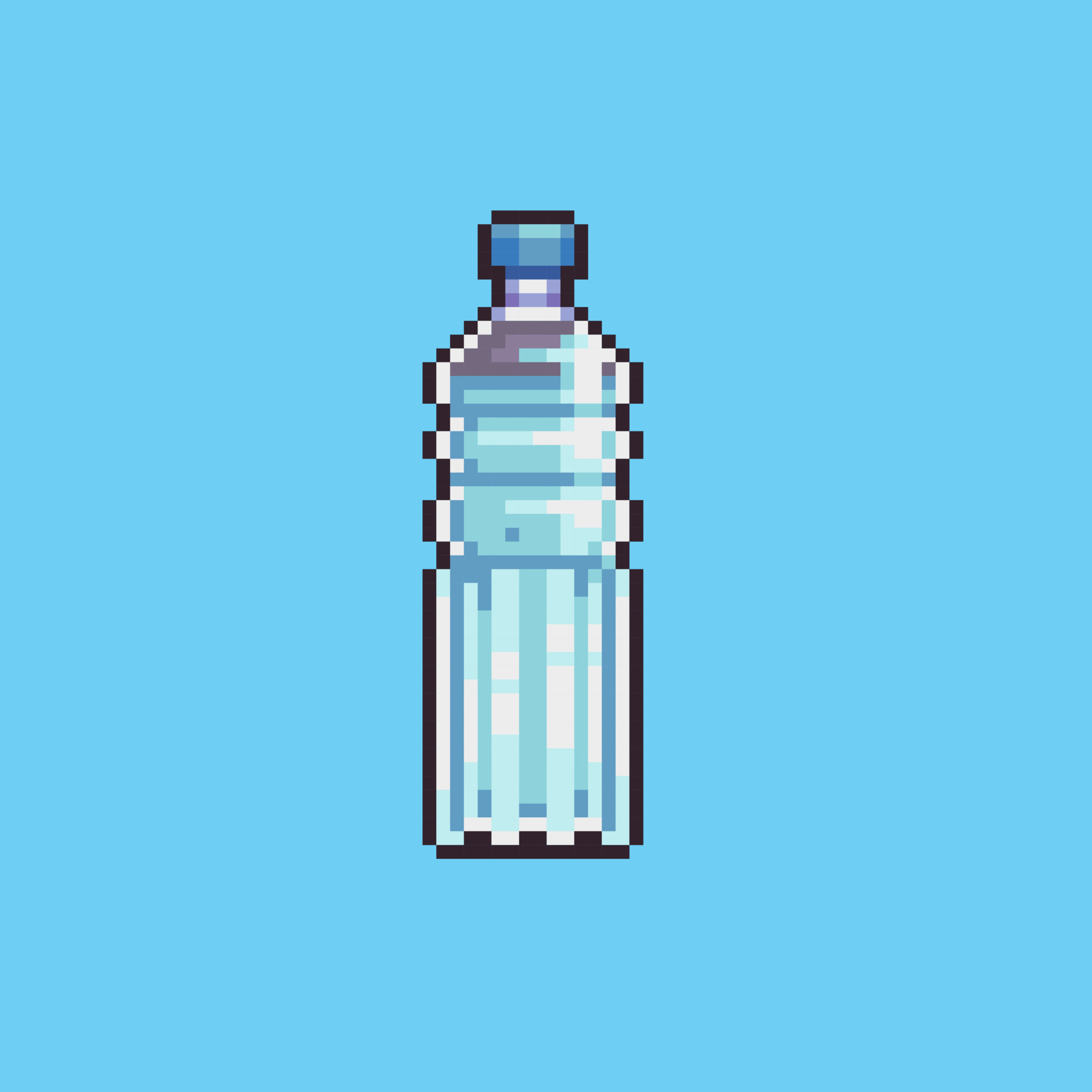 Editable vector water bottle pixel art illustration for game ...