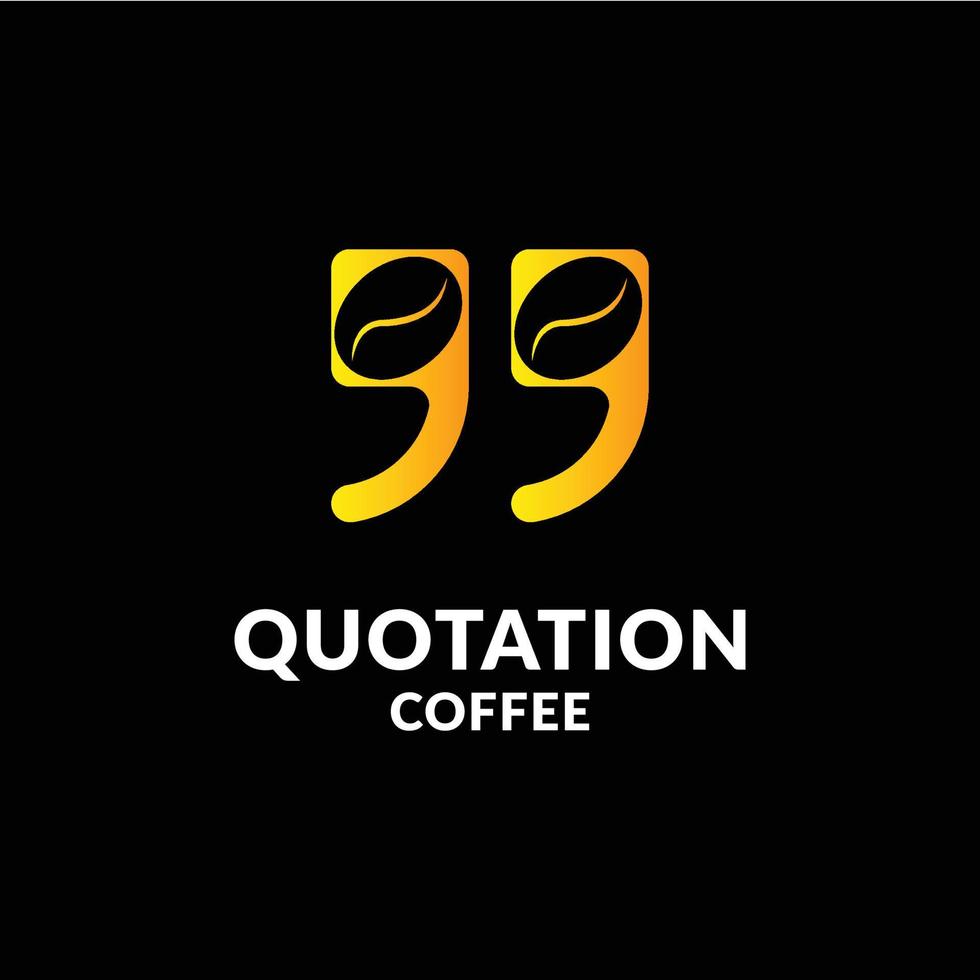 quotation coffee logo vector, vector