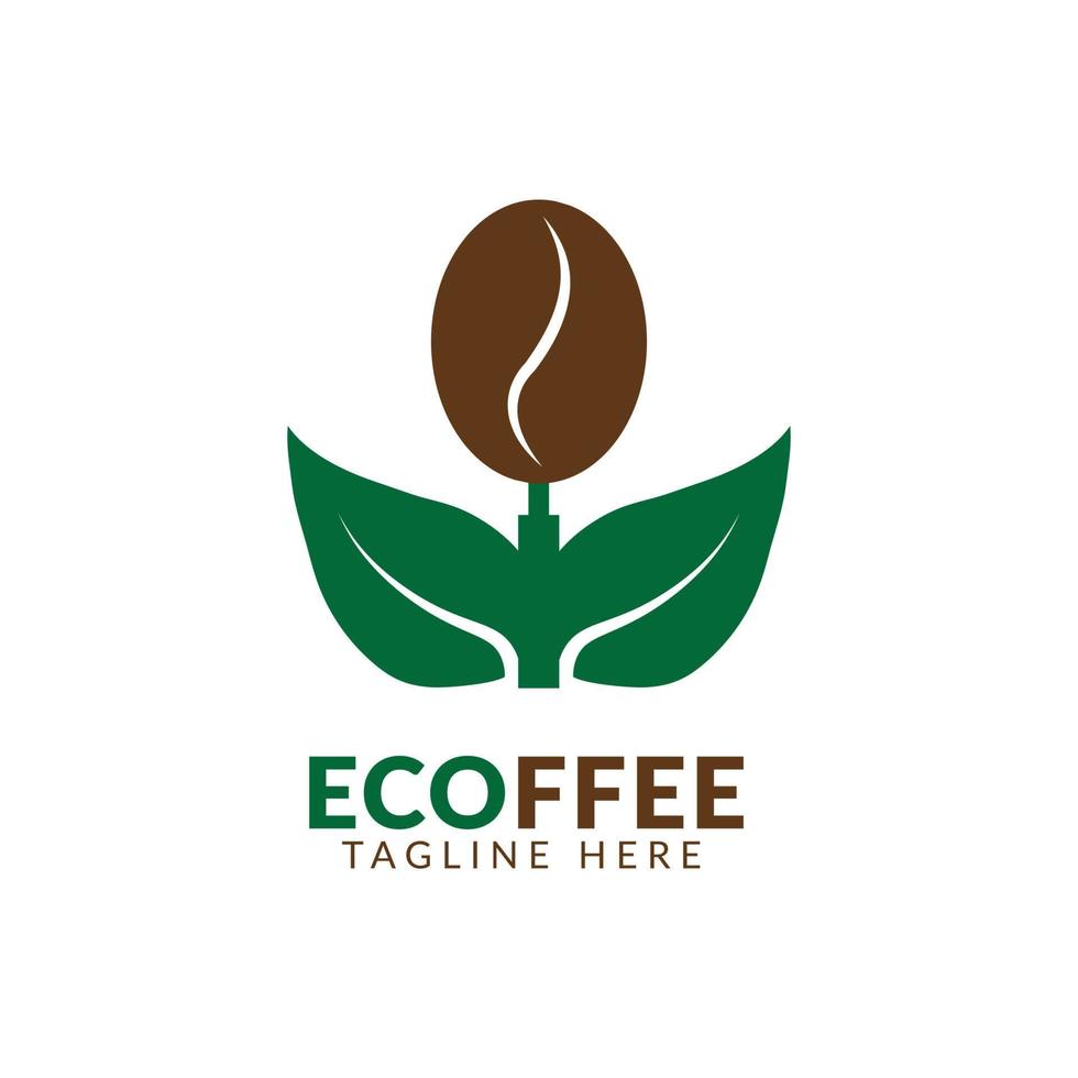 unique eco coffee logo vector