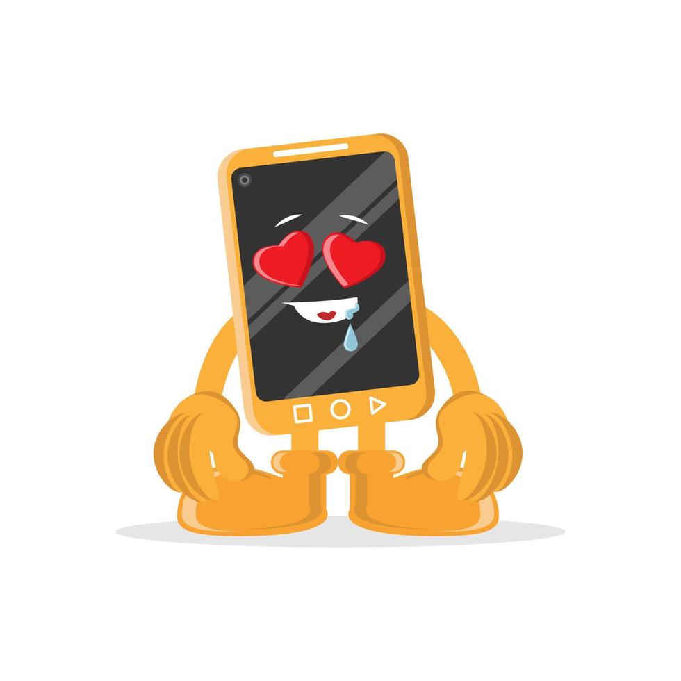 mascota de smartphone de pasión de amor. adecuado para logotipo, ilustración, etc. vector