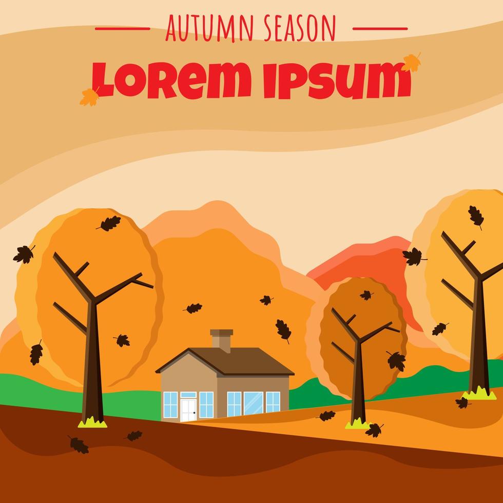 Autumn greeting card with copy space area. Suitable for fall events vector