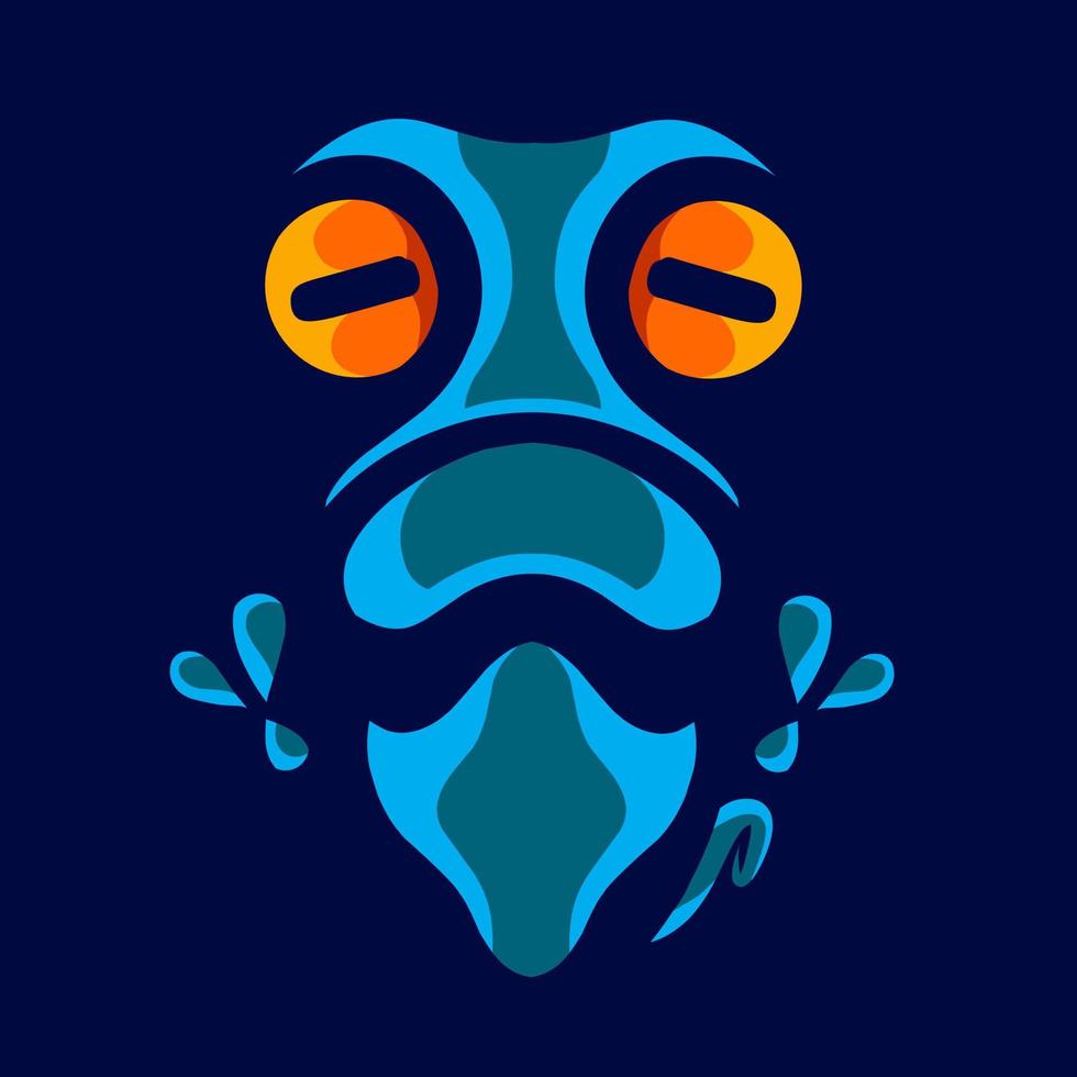 Chameleon logo. Colorful lizard design with dark background. Abstract vector illustration. Isolated with navy background for t-shirt, poster, clothing, merch, apparel.