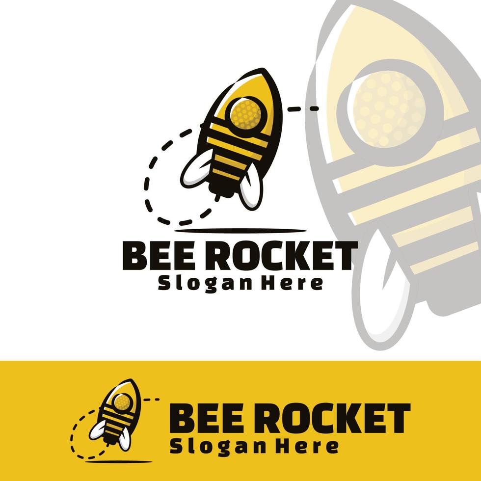 ilustración de arte de cohete de abeja vector