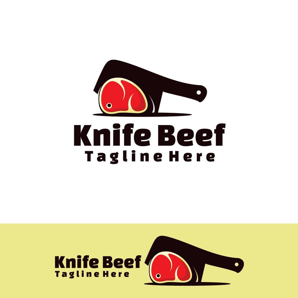 ilustración de arte de carne de cuchillo vector