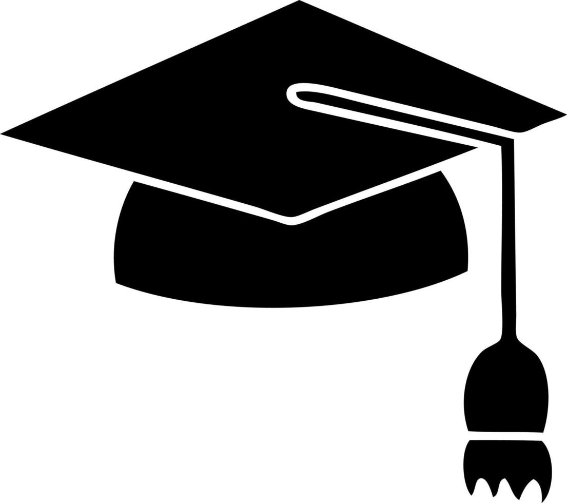 flat symbol graduation cap vector