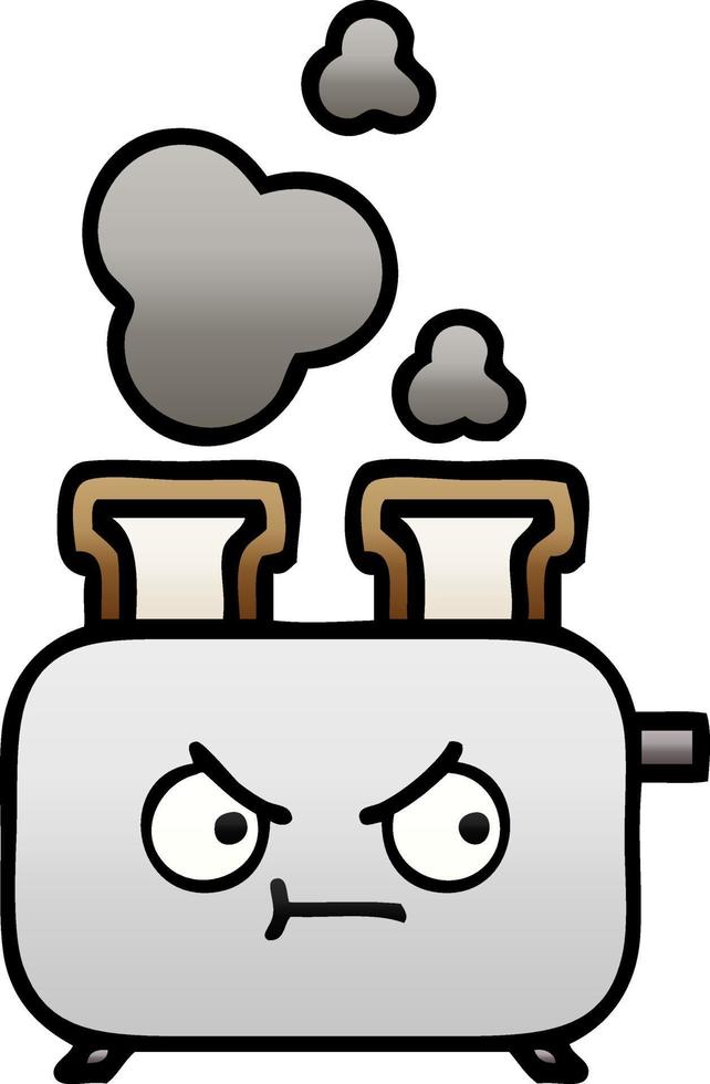 gradient shaded cartoon of a toaster vector