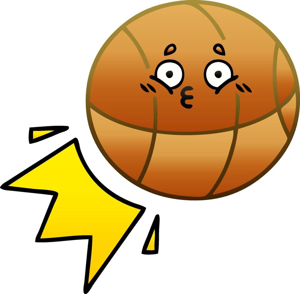 gradient shaded cartoon basketball vector