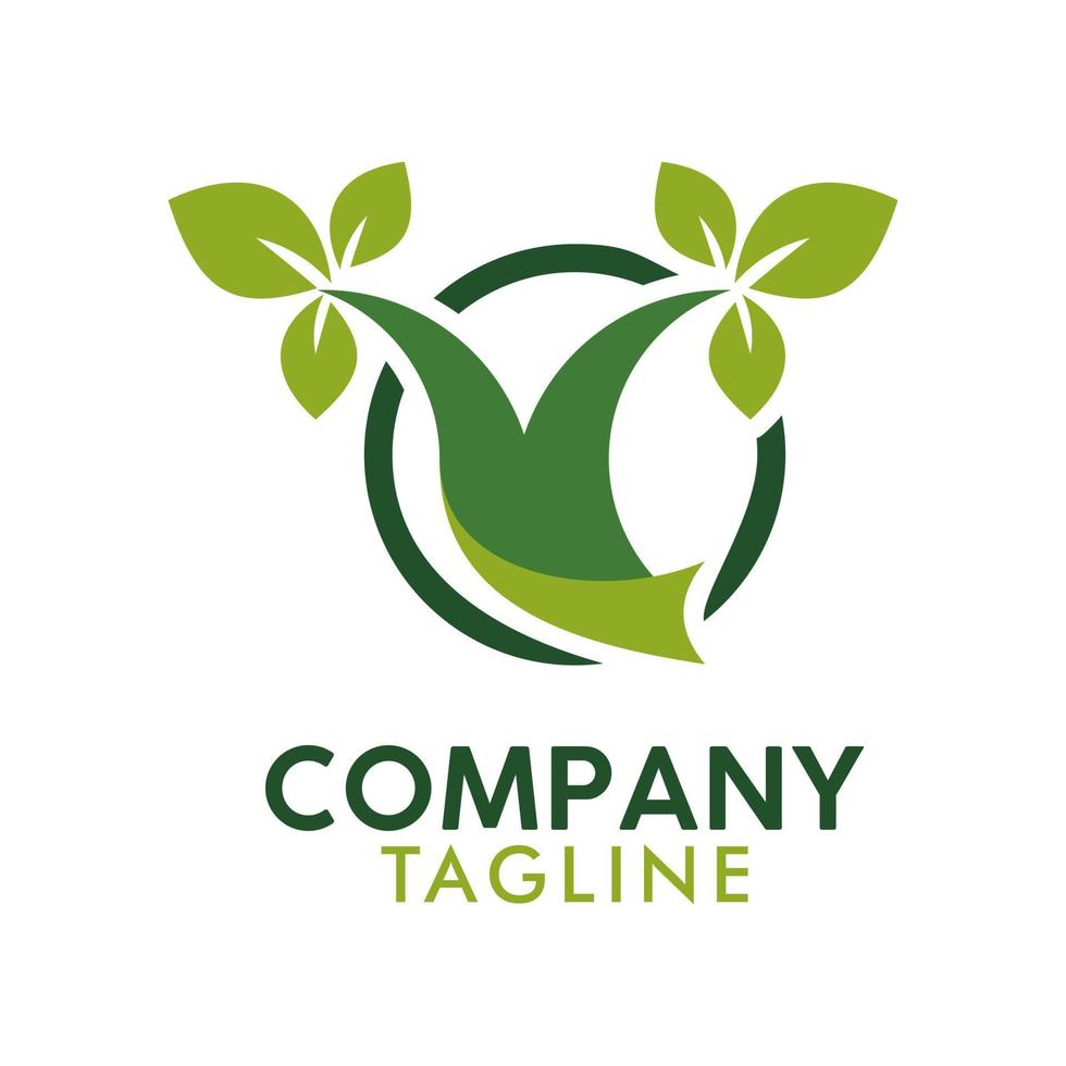 Unique creative design happy leaf and flower plant logo vector