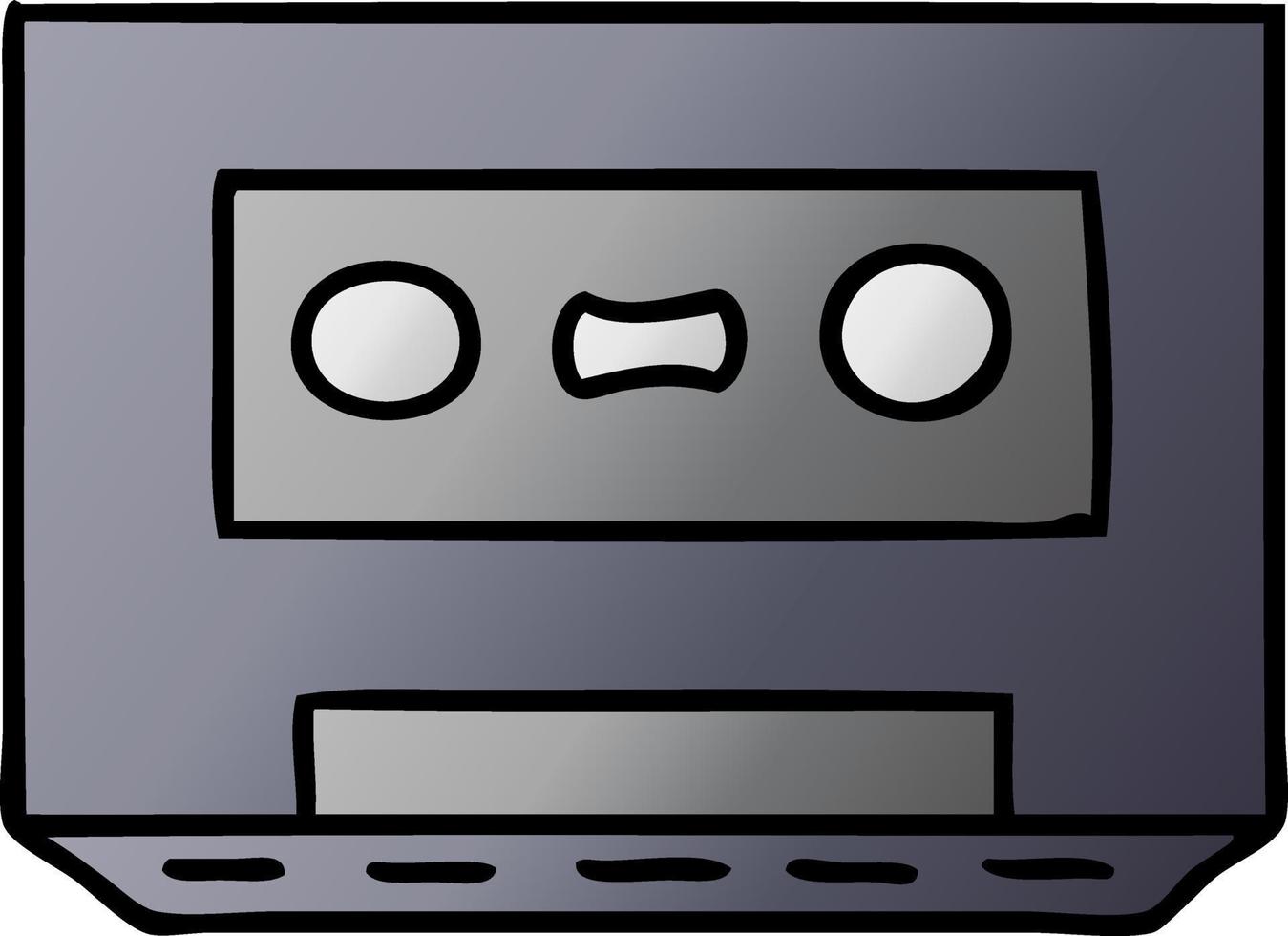 gradient cartoon doodle of a gradient cassette tape vector