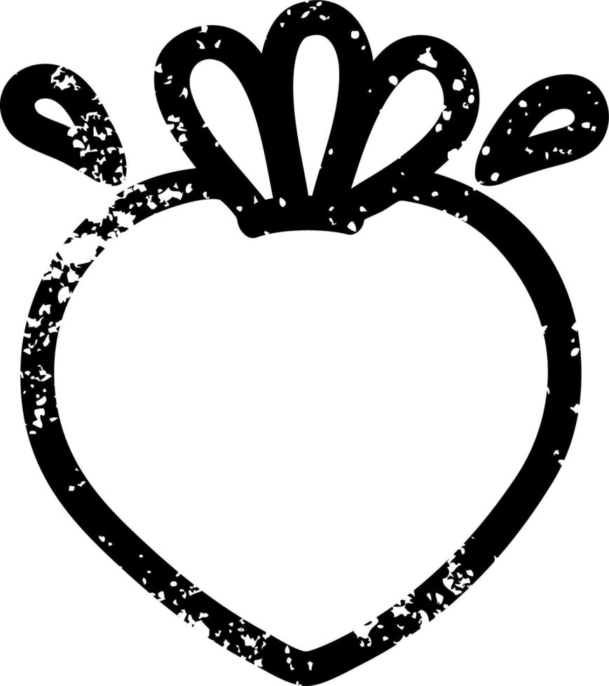 fresh fruit distressed icon vector