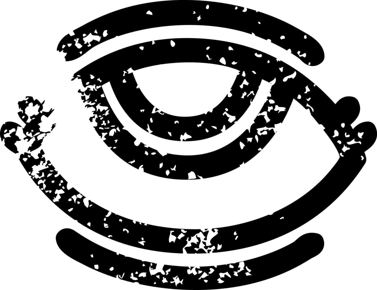 eye symbol distressed icon vector